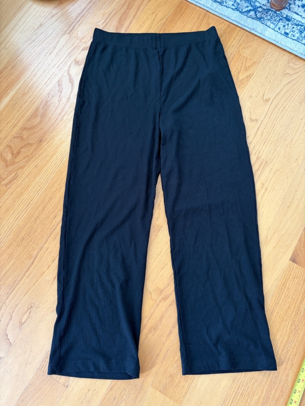 Reformation Jeans Black Ribbed Whitney Pants NWT size XL